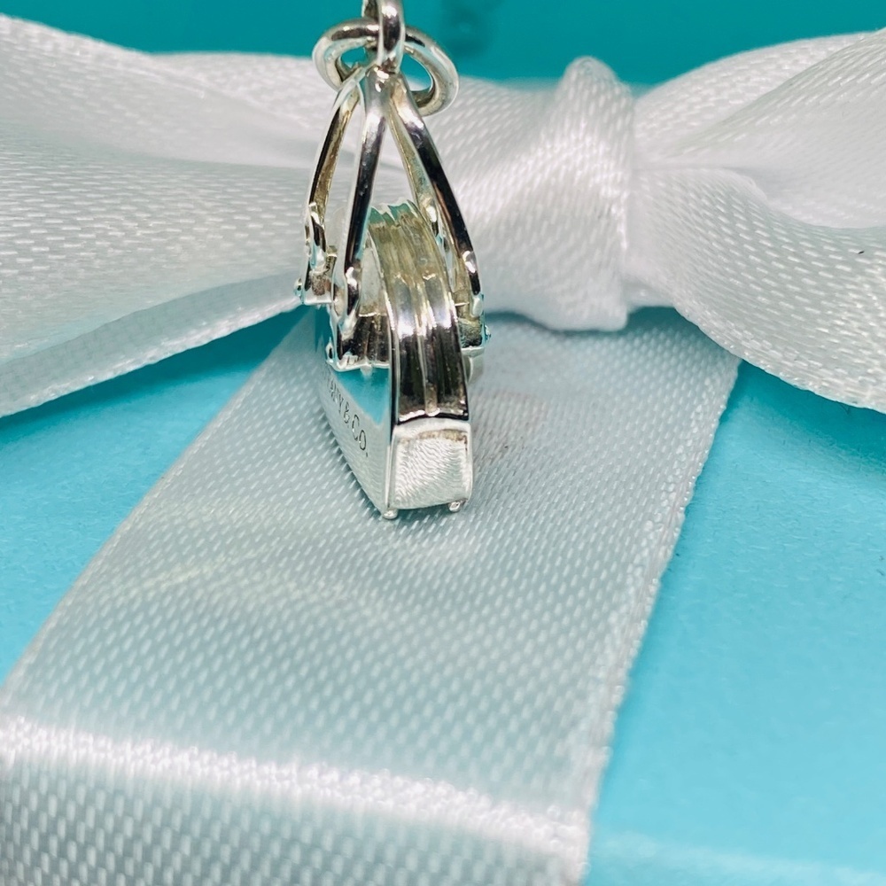 RARE Tiffany & Co. Blue Enamel Heart Purse Charm Pendant  NEW w/ Box & Pouch 925 - Picture 3 of 7